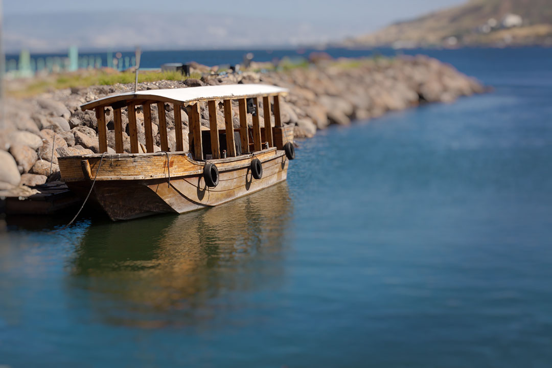 a wooden boat in galilee