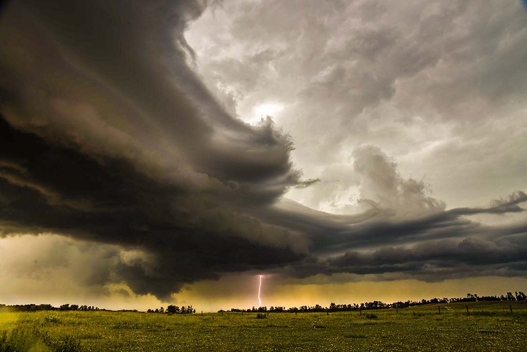 dramatic dark skies of a storm