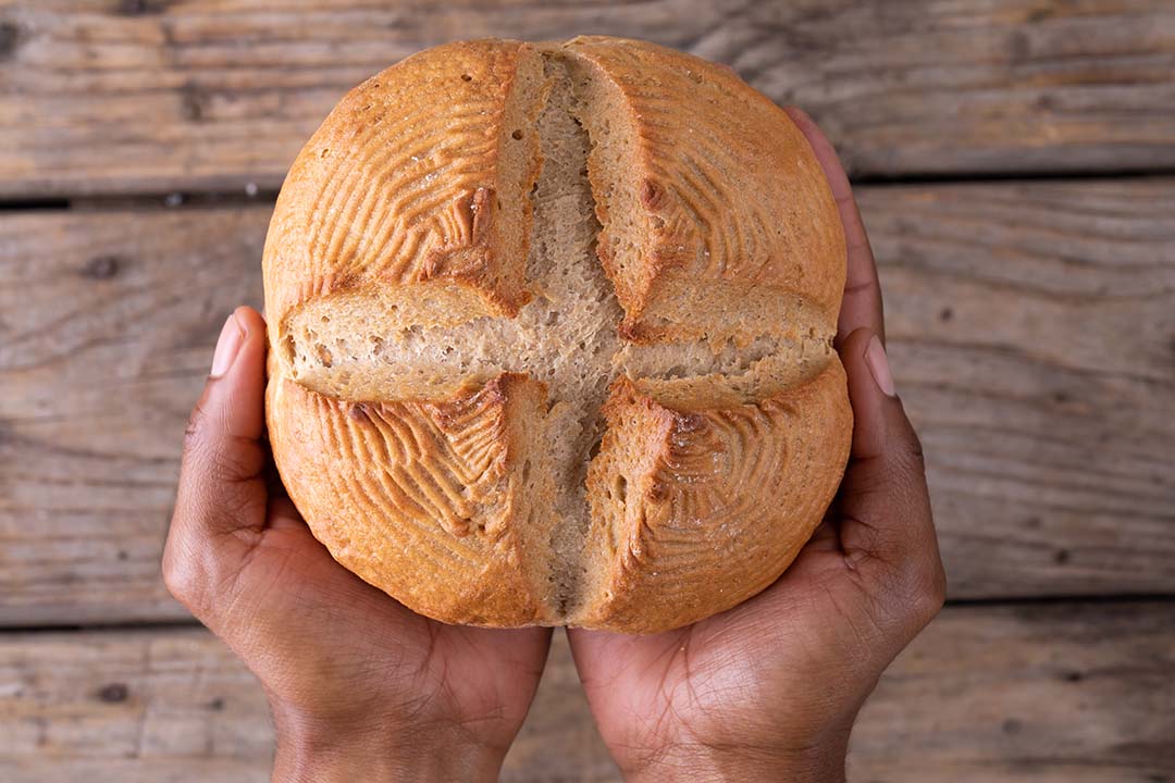 bread with a cross inside